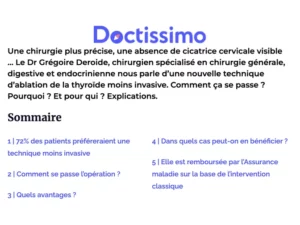 doctissimo thyroide sans cicatrice deroide